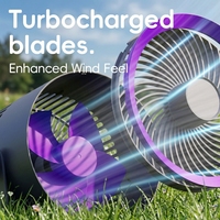 Ventilateur de table pliable à piles avec lumière LED nocturne, idéal pour hôtel, camping-car, voiture, usage domestique, autonomie de 6 à 8 heures