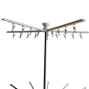 מתקן כביסה מתכתי מתקפל דו-שכבתי Octo-Dry Pro עם גלגלים, 21 מוטות לבגדים, ניתן להרחבה, 16+5 זרועות, חוסך מקום בחדר האמבטיה - Product Image 3