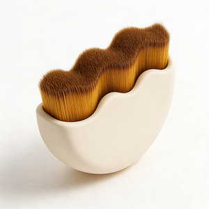 Masseur de drainage facial ergonomique pour le contour lymphatique, brosse sèche à manche en plastique, logo personnalisé, style ondulé, soulagement de la mâchoire, sans fatigue - Product Image 3