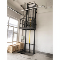 Elevador de Carga Hidráulico de Riel Único Montado en Pared / Elevador de Mercancías Pequeño de 500 kg / Plataforma Elevadora de Carga para Almacén