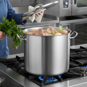 Pentola per Zuppa in Acciaio Inox, Batteria da Cucina a 3 Strati per Induzione con Coperchio, Set da Cucina per Casa, Marmite de Cuisine - Product Image 1