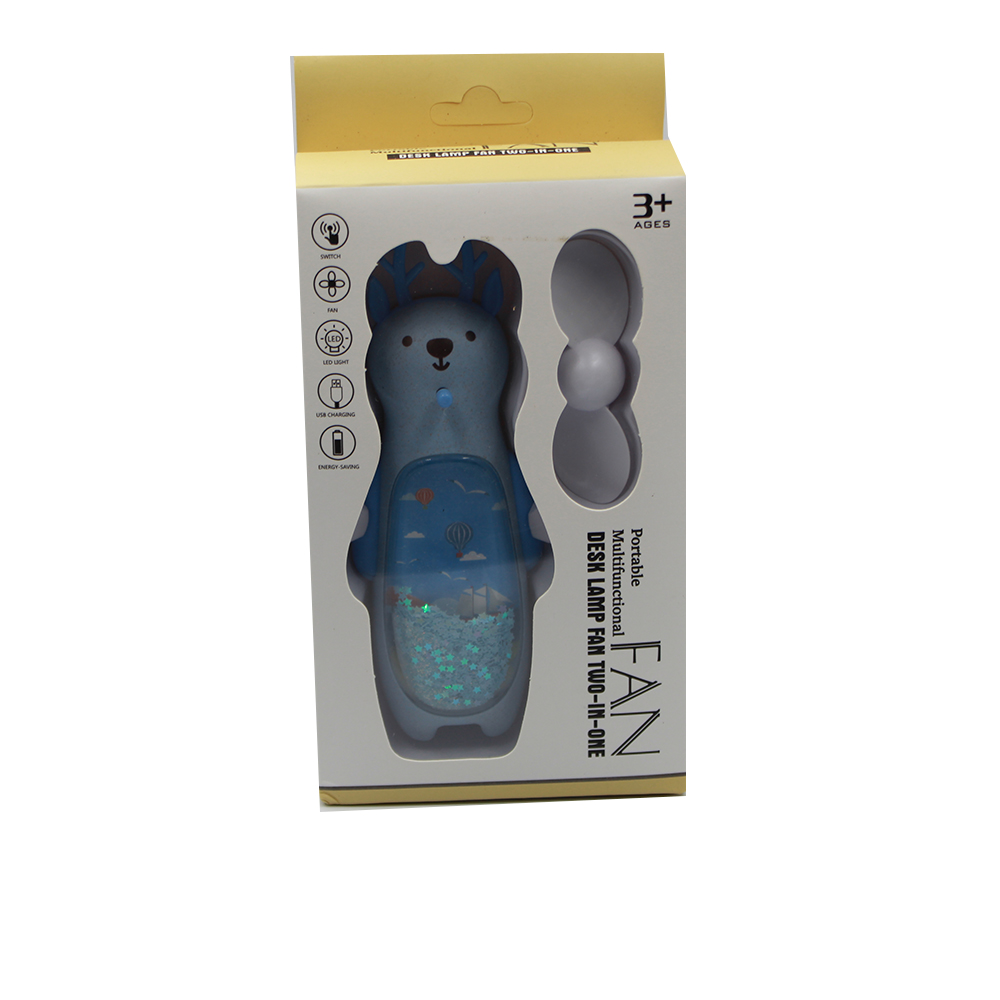 Мини-вентилятор для зарядки с розовым или синим оленем, с подсветкой, зыбучим песком, веревкой и USB для Летних Игрушек