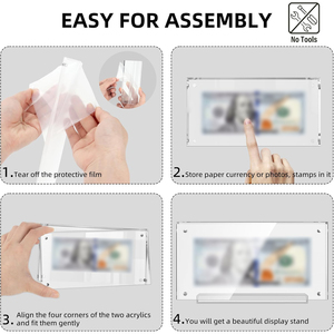 Từ Acrylic đô la hóa đơn tiền tệ hiển thị chủ rõ ràng khung tiền cho người thu gom vé bảo vệ hình ảnh với đứng - Product Image 4