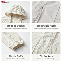 Veste de protection solaire unisexe TIMETEX personnalisée UPF50+, légère, à séchage rapide, respirante, pliable, à capuche, pour la randonnée en plein air, OEM