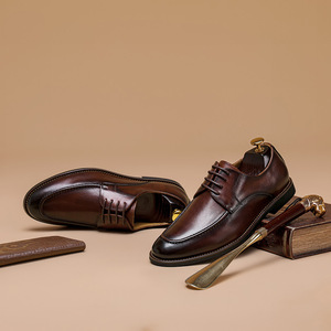 Chaussures en cuir pour hommes, en cuir véritable, décontractées, à lacets, style britannique, Oxfords, basses, respirantes - Product Image 4