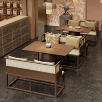 Vente en gros OEM ODM de mobilier commercial pour restaurants, banquettes modulaires pour cafétérias et traiteurs, ensemble de tables et chaises de salle à manger