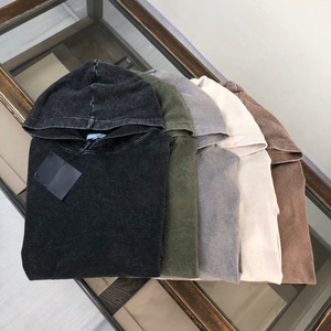 Felpa Vintage con cappuccio di alta qualità in cotone 100% lavato con acido serie di alta qualità primavera stagione modello solido pietra lavata vecchio maglione <span class=keywords><strong>Look</strong></span> - Product Image 2
