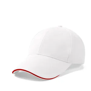 Sıcak satış özel benzersiz Logo pamuk işlemeli sandviç ağız beyzbol şapkası şapka 6 paneller baba şapka ucuz reklam Gorras