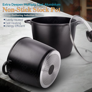 طقم أواني طهي من الألمنيوم المصبوب متعدد الاستخدامات بطلاء رخامي غير لاصق لطهي البرياني والحساء واليخنة - Product Image 2