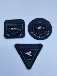 Tシャツと帽子用プリントフックとループバッキング付きベルクロウェーブパッチ用カスタムモダンラウンドポリエステル - Product Image 2