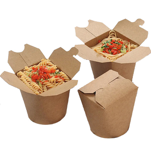 Tùy chỉnh dùng một lần mì đưa ra hộp nâu kraft giấy thực phẩm Lớp 16oz 26oz 32oz mì Takeaway bao bì hộp - Product Image 4