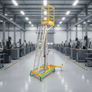 Plateforme Télescopique Manuelle <span class=keywords><strong>Tele</strong></span> SMart, Acier Inoxydable de Haute Qualité, <span class=keywords><strong>2m</strong></span> 5m, Mini Plateforme de Travail Aérien Mobile Autopropulsée Électrique - Product Image 2