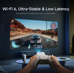 Proyector Inteligente Android 14 con 380 Lúmenes LED de Tiro Corto, 1080P, Sonido HIFI Estéreo, Compatible con 8K, WiFi 6, <span class=keywords><strong>para</strong></span> Entretenimiento Portátil - Product Image 3