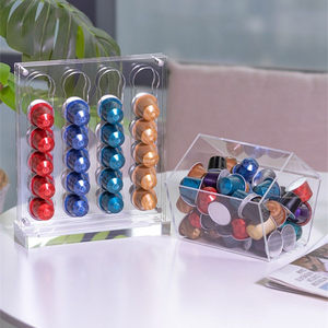 Support à capsules de café en acrylique 5 x 5 pouces, couvercle, boîte de rangement pour capsules <span class=keywords><strong>Nespresso</strong></span>, K Cup, boîte de rangement pour sachets de thé, bonbons, présentoirs pour restaurant - Product Image 1