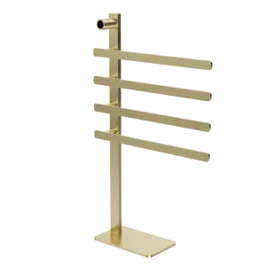 Wholesale High End Electric Gold Towel Rack Stand Towel Holder Racks Bathroom Accessories Sets For Apartment