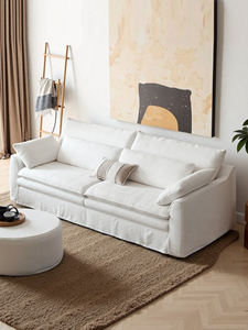 Sofá Modular de Tela de Lino Crema Moderno, Sofá Combinado Tipo Nube de Tofu, Sillón, Sofá de <span class=keywords><strong>2</strong></span> Plazas, Sala de Estar de Apartamento - Product Image 2