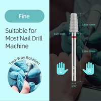 HYTOOS Mini 5 en 1 Embouts de ponceuse à ongles coniques de 10 mm pour ongles, Embouts professionnels en carbure de sécurité pour le retrait du gel acrylique