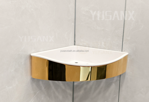 Modernes ABS-Regal für Badezimmer zubehör SUS304 Stahl Shampoo Lager regal Eck regal Art Corner Barrel Abnehmbares Eck regal - Product Image 6