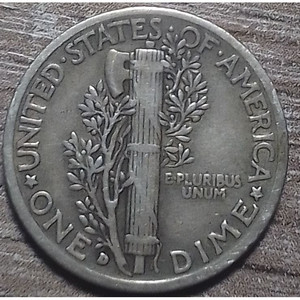 1939 D Full band MERCURY Dime และ G ถูกพิมพ์เช่น C - Product Image 2