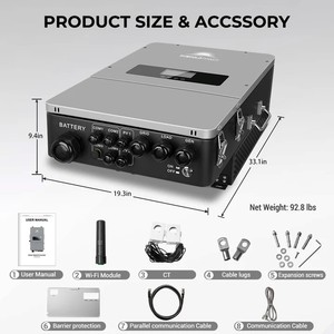 SU N GO LD PO W ER 10KW Hybrid Inverter 48V Single Phase 80A Grid Feedback Battery Less - Product Image 6