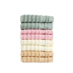 Xinshang Bamboo Fiber Square Towel 34x34 Cm Wavy Pattern Soft Absorbent Kitchen Hand Towel - Product Image 3