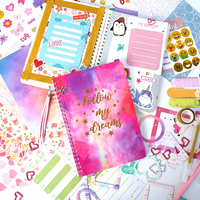 Kit de journalisation DIY 2026, carnet rose, boîte cadeau, album de scrapbooking, autocollants, ensemble de journal pour enfants