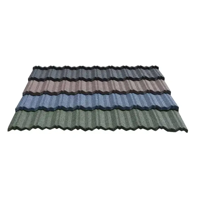 Eurotile Shingles Stone Coated Steel Roof Tiles 26 Gauge 0.3mm 0.28mm Light Weight Decorative Clay Roof Tiles
