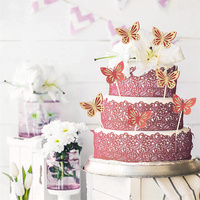 Großhandel Backen Kuchen Dekorationen Zubehör Zubehör Alles Gute zum Geburtstag Hochzeits feier 10 Stück Set Papier Schmetterlinge Cake Topper