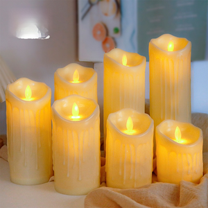 Bán Buôn Cá Nhân Có Thể Sạc Lại <span class=keywords><strong>LED</strong></span> Nến Nhựa Pin-Powered Flameless Điện Trụ Cột Thủy Tinh Vật Liệu Sáp - Product Image 1