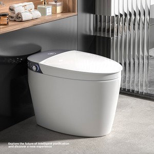 WC in Ceramica a Forma <span class=keywords><strong>di</strong></span> Uovo Intelligente con Tecnologia Avanzata, Pulsante <span class=keywords><strong>di</strong></span> Controllo Rotante, Cintura Riscaldante, Telecomando e Asciugatura ad Aria Calda - Product Image 2