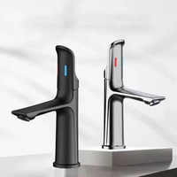 Robinet de lavabo moderne de luxe doré, mitigeur monocommande eau chaude et froide pour salle de bain, idéal pour hôtels, appartements et projets de salle de bain