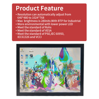 15 Inch 1024*768 4:3 Capacitive Touch Monitor Black USB LCD Screen Industrial Monitor