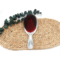 Brosse à cheveux antistatique professionnelle démêlante à picots en nylon et poils naturels pour extensions et massage du cuir chevelu