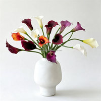 Bunga Calla Lily Buatan Premium Realistis L-464, Bunga Tiruan Buatan Tangan, Dekorasi Batang Panjang untuk Pernikahan, Rumah, Pesta, Natal, Grosir