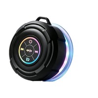 Haut-parleur étanche à ventouse pour salle de bain, IPX7, portable, avec lumière colorée, petit haut-parleur