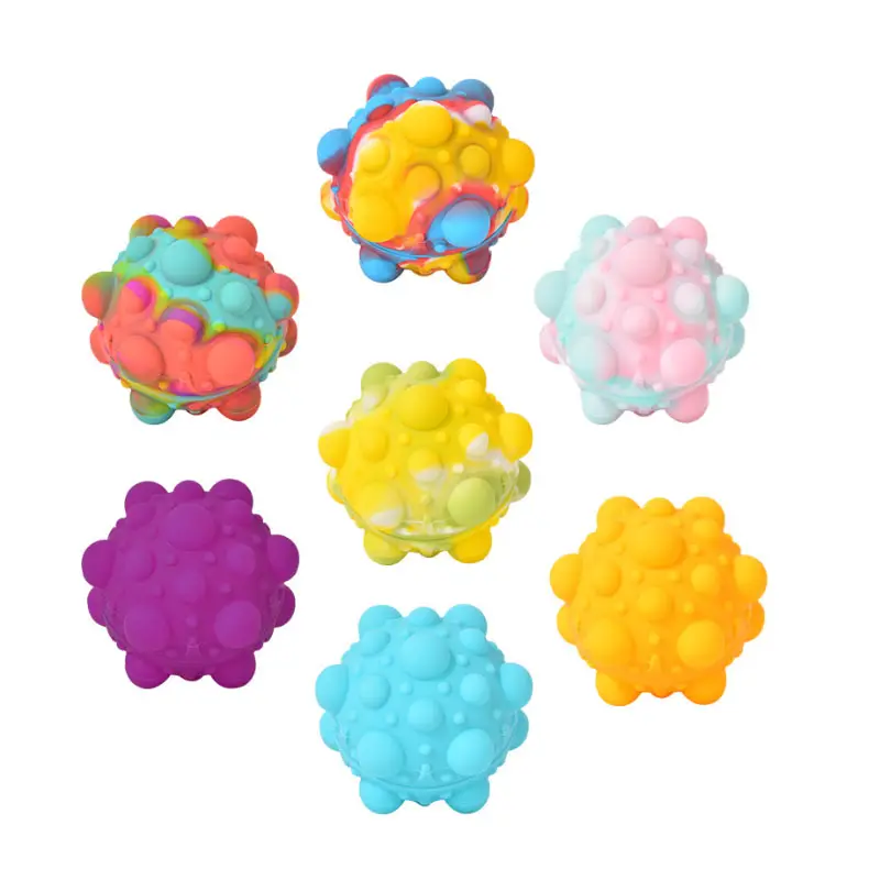 Amazon hot sale food Grade Silicone Sensory kids' toys fidget toys for baby infant squeeze stress ball bubbles