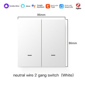 Smart Life Wi-Fi Touch <b>Wall</b> <b>Switch</b> 1 Gang 1 Way White 86mm Neutral Wire IP24 20A Modern PC Material USB Type-C Port - Product Image 2