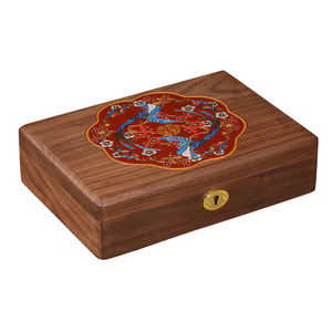 Caja <span class=keywords><strong>de</strong></span> Joyería <span class=keywords><strong>de</strong></span> Nogal Estilo Chino Pintada a Mano, Doble Luan, <span class=keywords><strong>para</strong></span> Novia, Regalo <span class=keywords><strong>para</strong></span> Recién Casada - Product Image 6