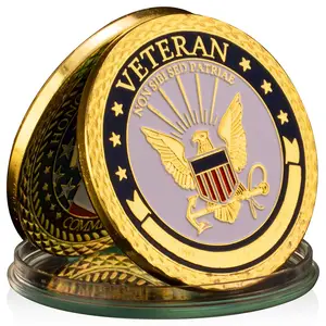 United States Souvenir Coin Honor Courage Commitment Gold Plated Challenge Coin Veteran Collectible Commemorative Coin