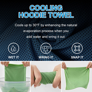 Tùy chỉnh nhanh chóng khô sợi nhỏ làm mát hoodie khăn mui xe biểu tượng tùy chỉnh mát cổ ngay lập tức làm mát UPF 50 thể thao khăn - Product Image 5