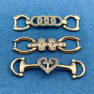Hebilla de metal para zapatos con diamantes de imitación en forma de T para zapatos de cuero, sandalias planas para mujer - Product Image 2
