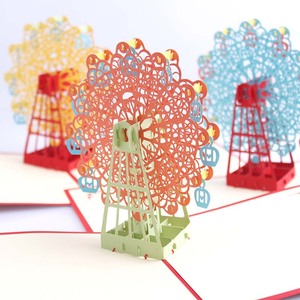 Grappige 3d Pop-Up Reuzenrad Uv Gedrukt Uv Gelakte Wenskaart School Lasersnijpapier Bedankjes Kaarten Envelop Verjaardag - Product Image 1