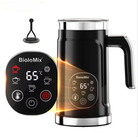 Mousseur à lait électrique 110/240V, écran tactile en plastique, 300ml, 5 en 1, entièrement automatique, haute efficacité, pour la maison, café turc, latte