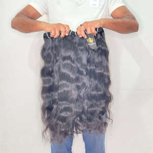 Fournisseurs de cheveux vierges cambodgiens en gros, mèches de cheveux indiens bruts alignées dans le sens des cuticules, mèches de cheveux bruts brésiliens - Product Image 2