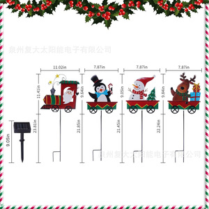 Solar Christmas <b>Train</b> Iron Garden Lights Led Waterproof <b>Outdoor</b> Decoration With Solar Panel - Product Image 2