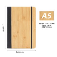 Cahier en cuir de bambou avec logo personnalisé Cahier en bois A5 écologique avec stylo en bois Cadeau d'affaires en cuir PU avec stylo