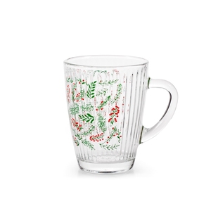 Taza de Vidrio Decorada con Diseño de Bayas Silvestres, 30 Cl, Patrón Festivo - Product Image 1
