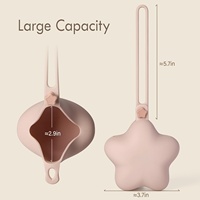 Étui de rangement portable en silicone pour sucette avec logo personnalisé, motif étoiles, 3,7 pouces, avec cordon extensible, pour fille et garçon
