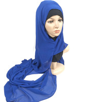 Nouvelles couleurs disponibles en stock châle instantané en mousseline de soie femme musulmane double boucle en mousseline de soie hijab écharpe malaisie instantanée hijab