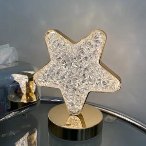 Lámpara de Mesa de Cristal Moderna, Lámpara de Escritorio Elegante con Control Táctil Contemporáneo, Lámpara de Noche Inalámbrica con Carga USB - Product Image 4